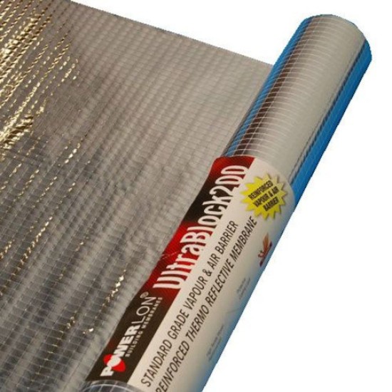 Powerlon UltraBlock 200 Thermo reflective VCL 1.6m x 50m roll 104gsm